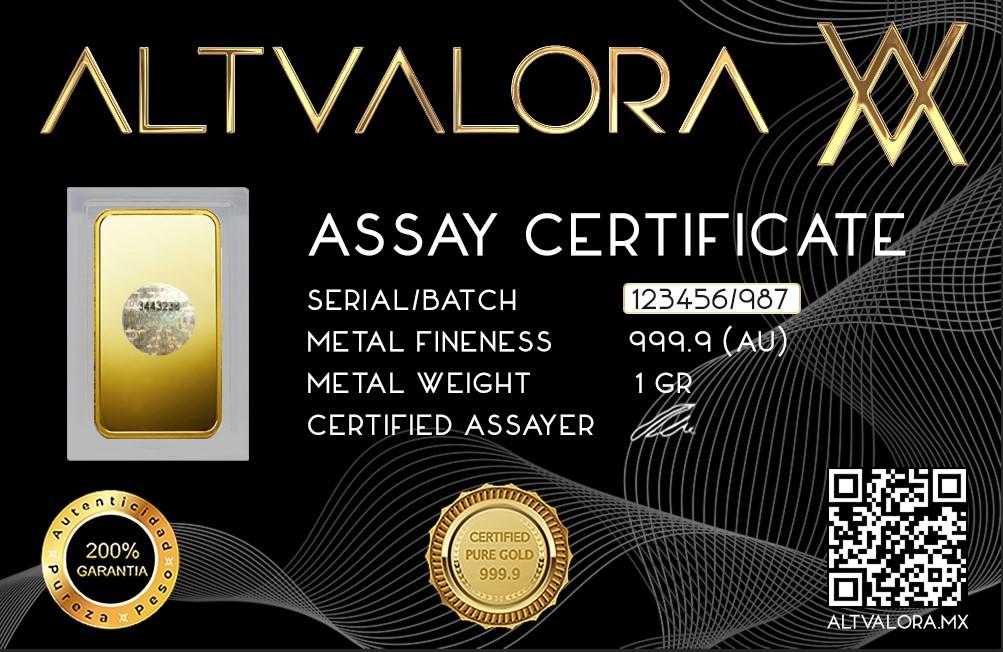 Oro puro certificado y garantizado